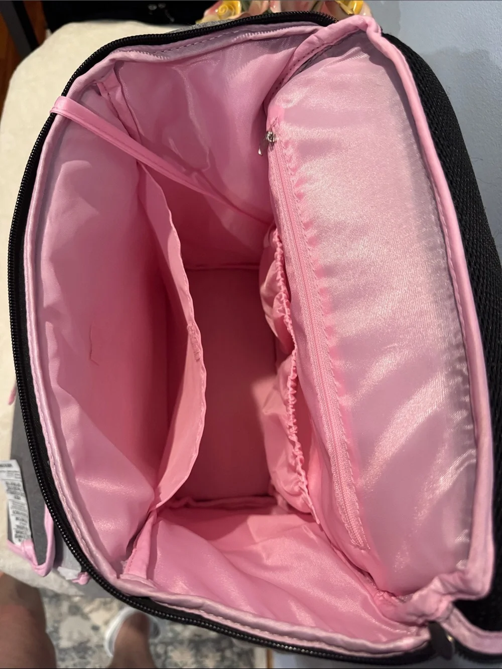 Disney Baby Minnie Mouse Jartop Diaper Backpack in gray and pink, NWOT